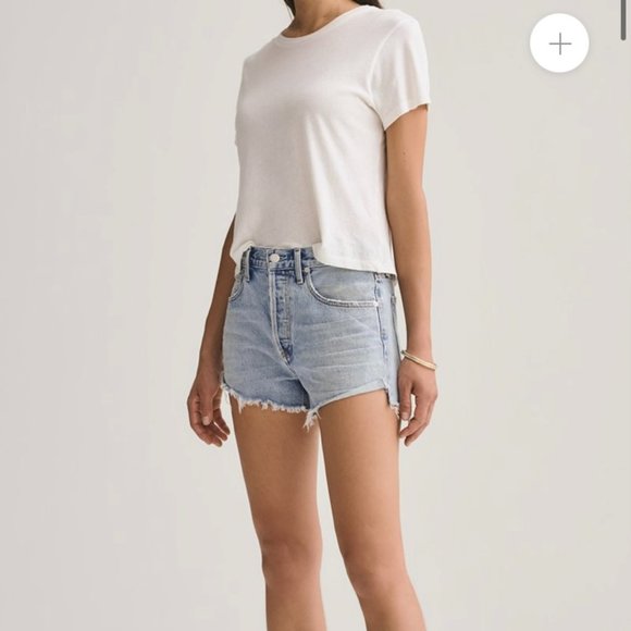 Agolde Parker high waisted shorts in Riptide 24 - Picture 1 of 13